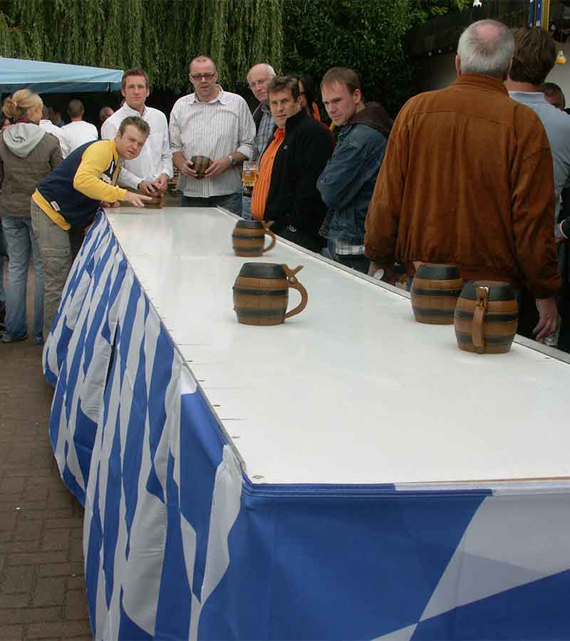 Der Spassmacher Bierglasschieben Gläsergleitwettbewerb