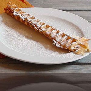 Der Spassmacher Waffeln am Stiel im Marktstand