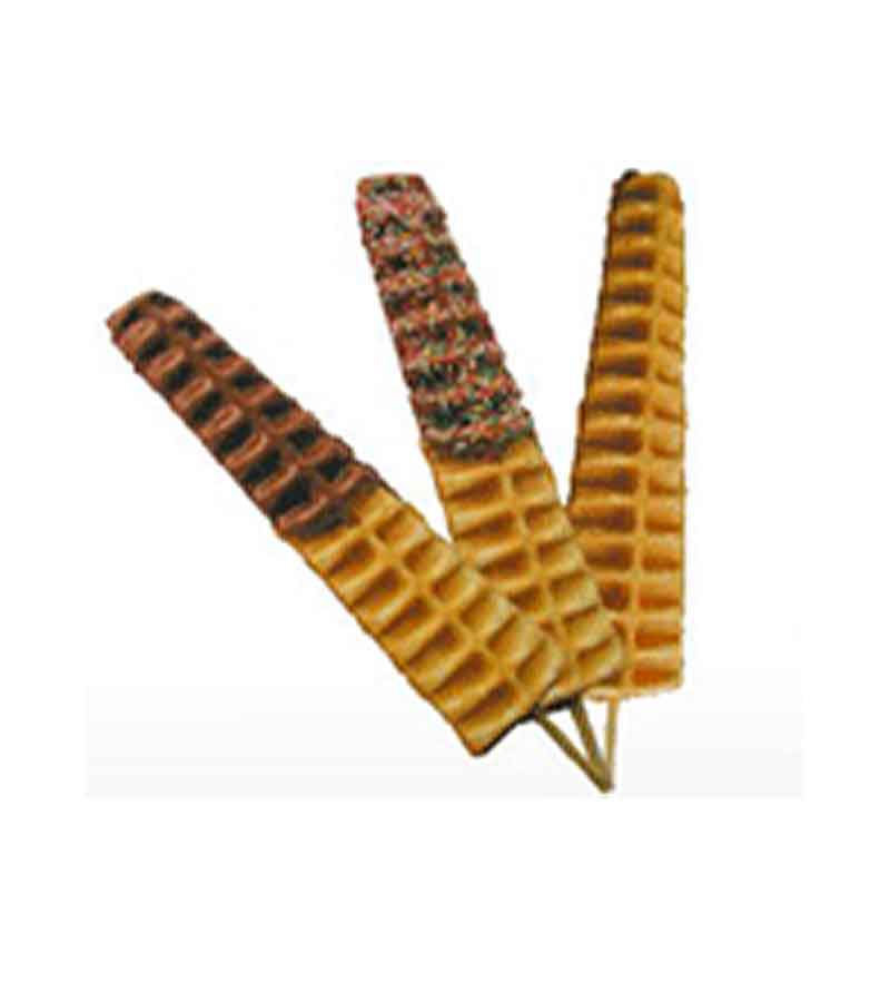 Der Spassmacher Waffeln am Stiel im Marktstand
