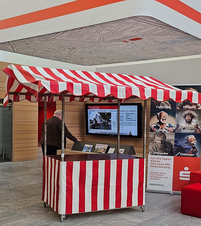 Der Spassmacher Marktstand nostalgisch groß