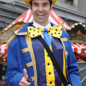 Der Spassmacher Stelzenläufer Clown / Zauberer
