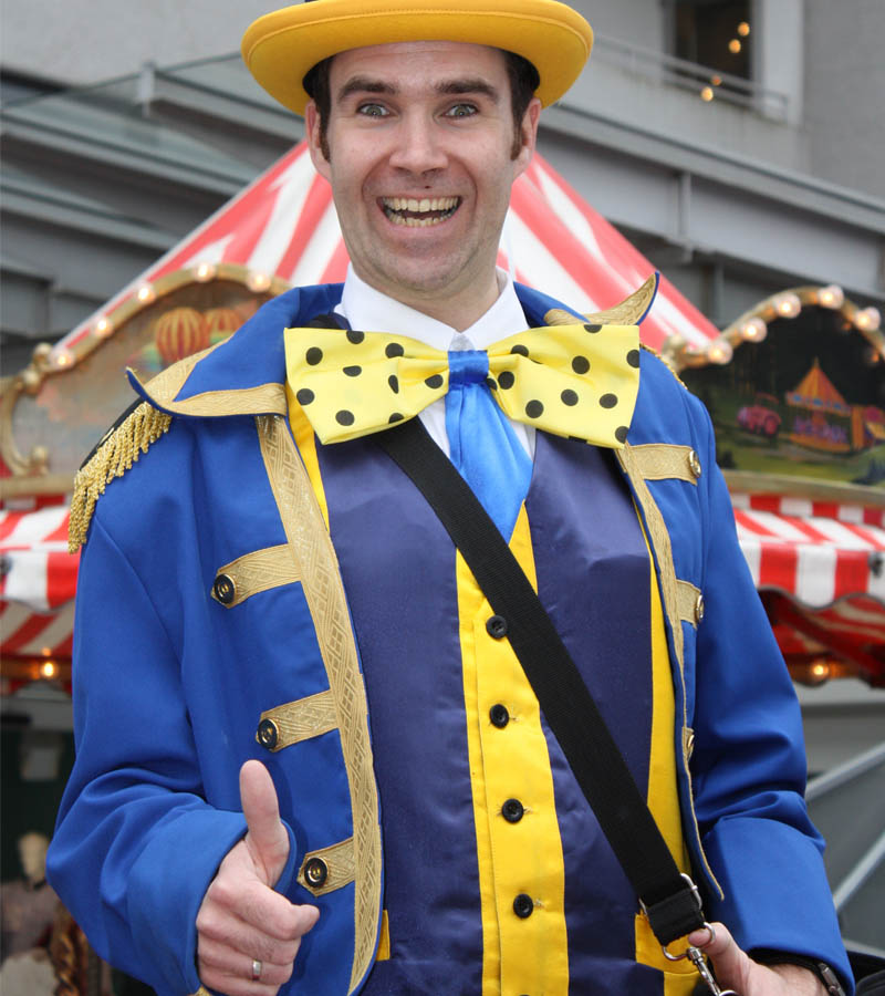 Der Spassmacher Stelzenläufer Clown / Zauberer